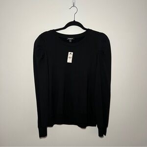 NWT Express Black Puff Sleeve Sweatshirt Size M